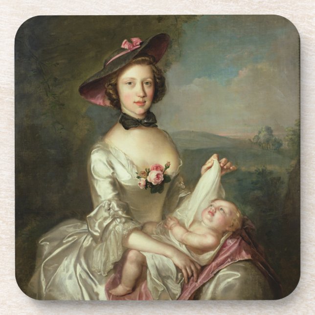 Porträt einer Dame, sagte, Elizabeth, Ehefrau zu Getränkeuntersetzer (Vorderseite)