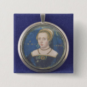 Porträt einer Dame, vielleicht Dame Jane Grey, Button