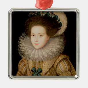 Porträt einer Dame, vielleicht Mary-Königin der Ornament Aus Metall