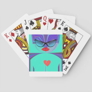 Porträt einer eleganten Dame: Ein farbenfrohes Kun Spielkarten