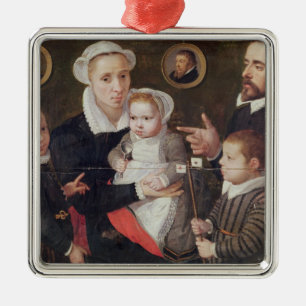 Porträt einer Familie Silbernes Ornament