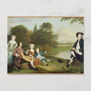 Porträt einer Familie, traditionell bekannt als S Postkarte