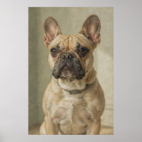 Porträt einer Französischen Bulldogge in warmen Ne