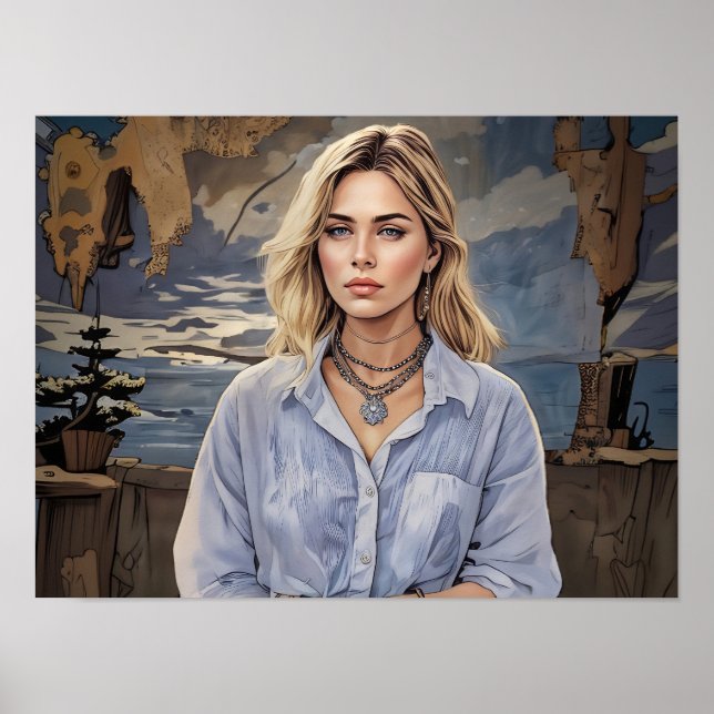 Porträt einer Frau 1 ART Poster (Vorne)