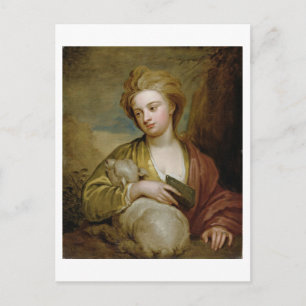 Porträt einer Frau als heilige Agnes, traditionell Postkarte