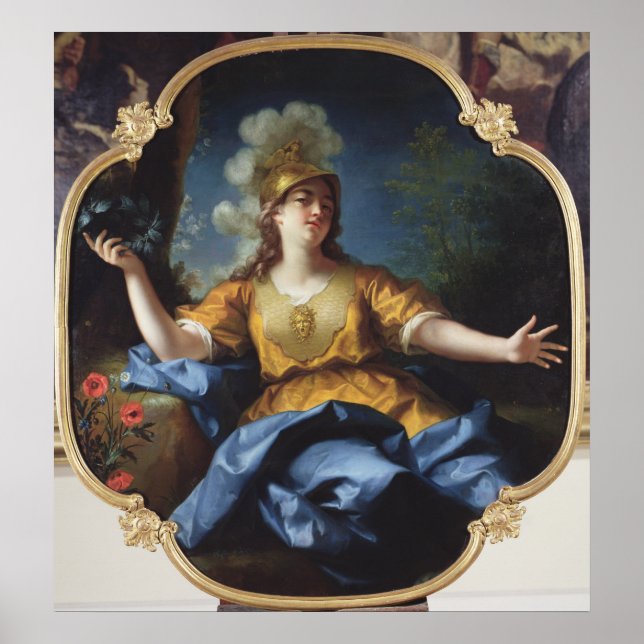 Porträt einer Frau als Minerva, 1730 Poster (Vorne)