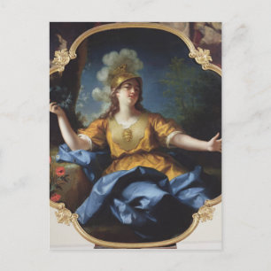 Porträt einer Frau als Minerva, 1730 Postkarte