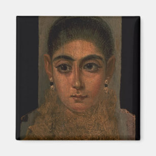 Porträt einer Frau, die eine GoldBrust, Grab trä Magnet