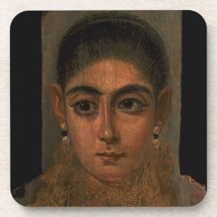 Porträt einer Frau, die eine GoldBrust, Grab trägt Getränkeuntersetzer