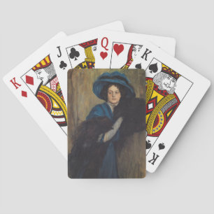 Porträt einer Frau in Blau (Raimundo de Madrazo) Spielkarten
