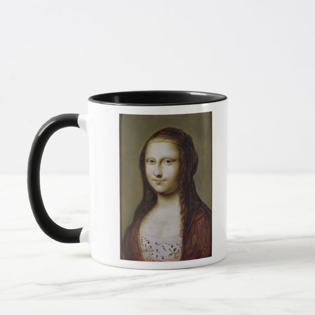 Porträt einer Frau inspiriert von der Mona Lisa Tasse (Links)