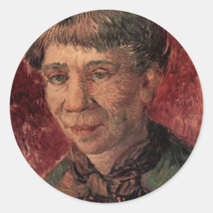 Porträt einer Frau Madame Tanguy, Vincent van Gogh Runder Aufkleber
