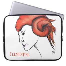 Porträt einer Frau mit tangerine-orangen Haaren Po Laptopschutzhülle