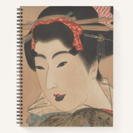 Porträt einer Frau mit weißem Fächer – Vintage Jap Notizbuch
