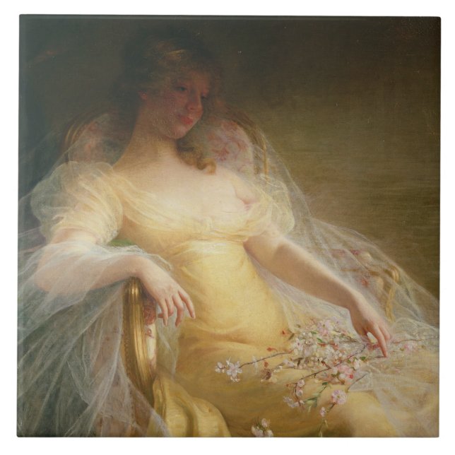 Porträt einer Frau (Öl auf Leinwand) Fliese (Vorderseite)