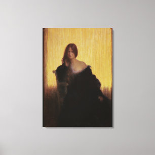 Porträt einer Frau (Pastell auf Papier) Leinwanddruck
