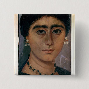 Porträt einer Frau, von Fayum, 1.-. Jahrhundert Button