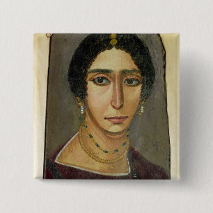 Porträt einer Frau, von Fayum, 1.-. Jahrhundert Button