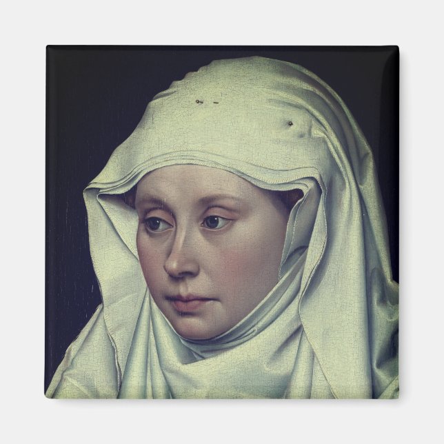 Porträt einer Frau - von Robert Campin (c. 1435) Magnet (Vorne)