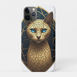 Porträt einer goldenen Katze mit dunklem geometris Case-Mate iPhone Hülle