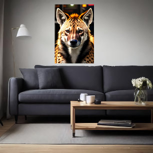 Porträt einer Hyena   AI Art Poster