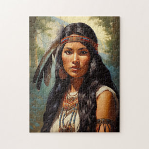 Porträt einer indianischen Frau Puzzle