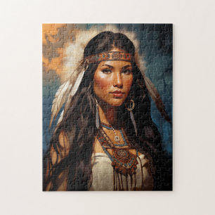 Porträt einer indianischen Frau Puzzle