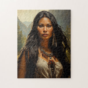 Porträt einer indianischen Frau Puzzle