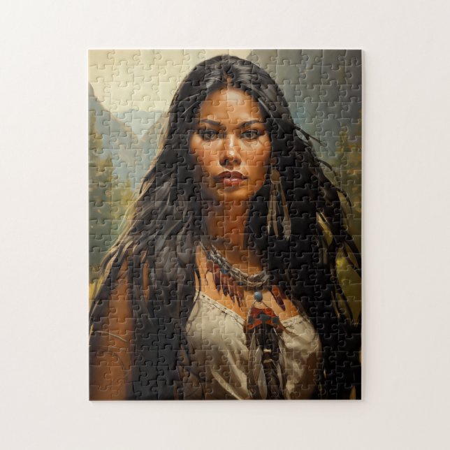 Porträt einer indianischen Frau Puzzle (Vertikal)