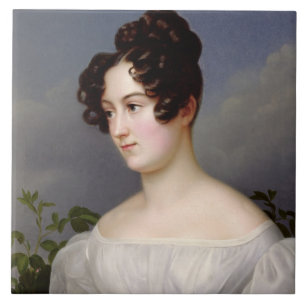 Porträt einer jungen Frau, 1827 (Öl auf Leinwand Fliese