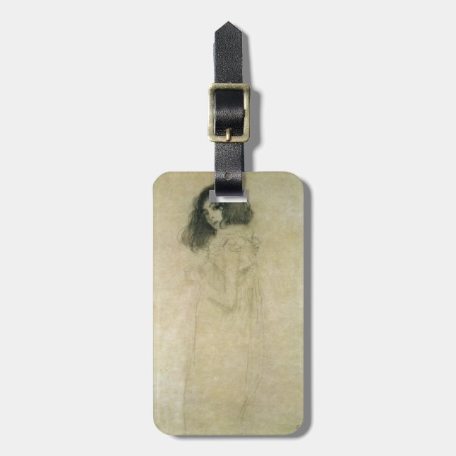 Porträt einer jungen Frau, 1896-97 Gepäckanhänger (Vorderseite vertikal)