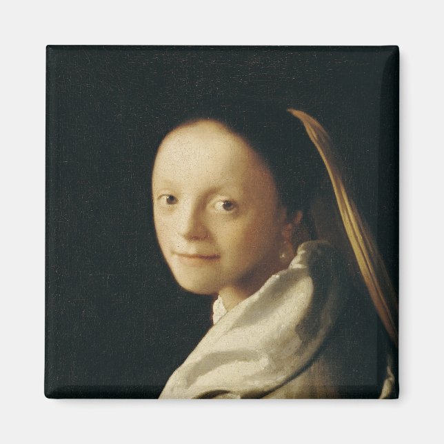 Porträt einer jungen Frau, c.1663-65 Magnet (Vorne)