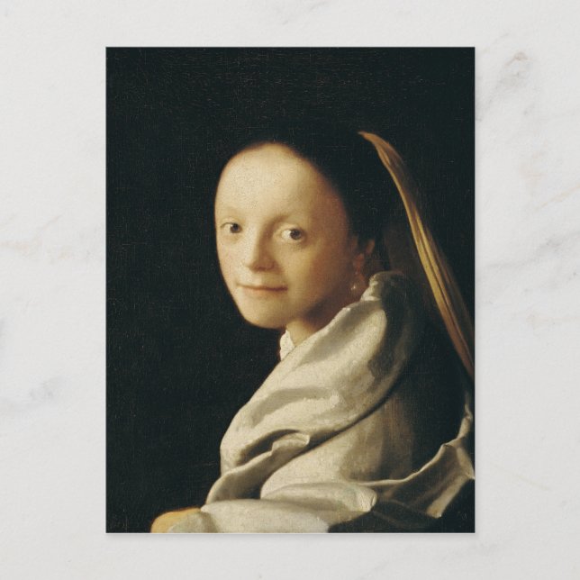 Porträt einer jungen Frau, c.1663-65 Postkarte (Vorderseite)