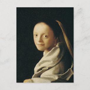 Porträt einer jungen Frau, c.1663-65 Postkarte