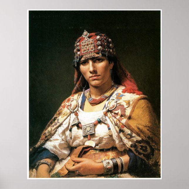 Porträt einer Kabylie Frau, Algerien, 1875 Poster (Vorne)