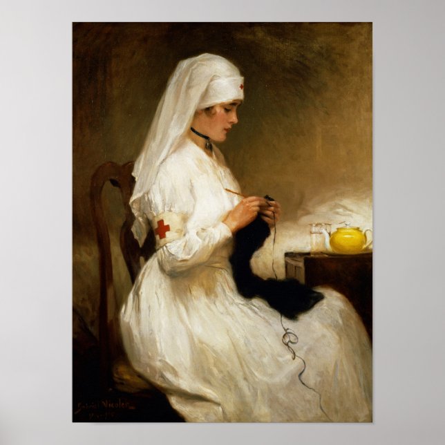 Porträt einer Krankenschwester vom Roten Kreuz Poster (Vorne)