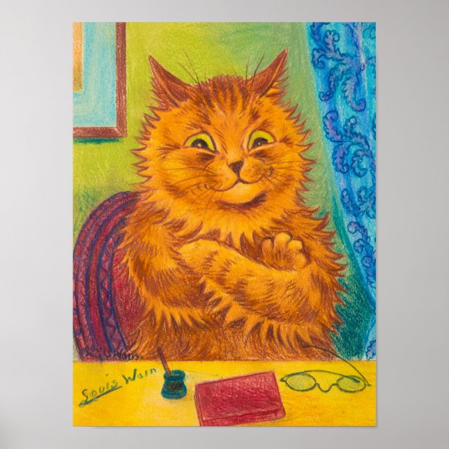 Porträt einer literarischen Orangenkatze von Louis Poster (Vorne)