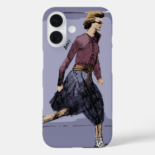 Porträt einer modischen Frau beim Gehen iPhone 16 Hülle