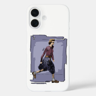 Porträt einer modischen Frau beim Gehen iPhone 16 Hülle