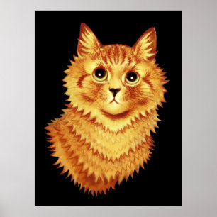 Porträt einer orangefarbenen Katze von Louis Wain Poster