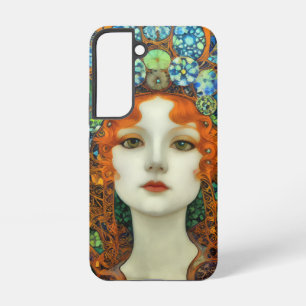 Porträt einer schönen Frau im Buntglas-Stil Samsung Galaxy Hülle