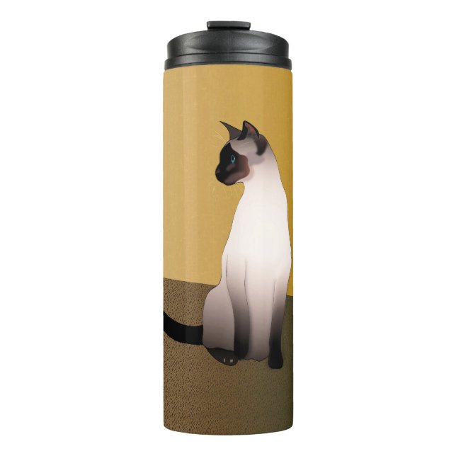 Porträt einer Siegel Point Siam Katze Thermosbecher (Vorderseite)