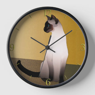 Porträt einer Siegel Point Siam Katze Uhr