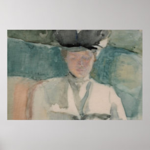 Porträt einer viktorianischen Frau in Pastell-Töne Poster