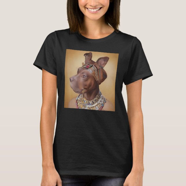 Porträt eines alten Hundes als Cleopatra 1 T-Shirt (Vorderseite)