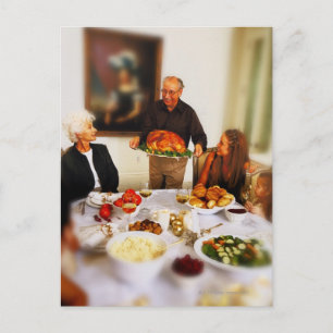 Porträt eines älteren Mannes mit Braten Postkarte