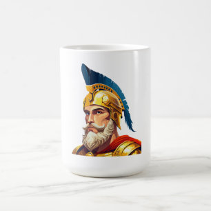 Porträt eines antiken griechischen Kriegers Kaffeetasse
