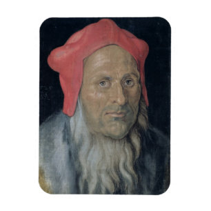 Porträt eines Barteten in einem Red Hat, 1520 (Öl Magnet