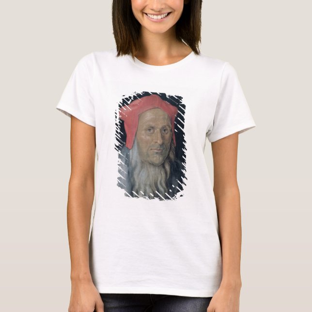 Porträt eines Barteten in einem Red Hat, 1520 (Öl T-Shirt (Vorderseite)