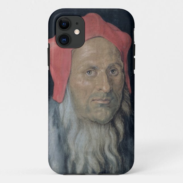 Porträt eines bärtigen Mannes in Red Hat, 1520 (Öl Case-Mate iPhone Hülle (Rückseite)